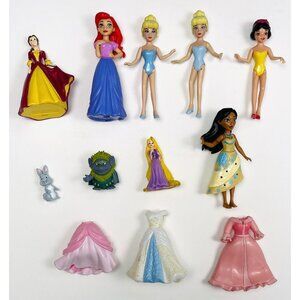Lot 10 Mini 4" Pocket Disney Princess Dolls w/ Clothes Cinderella Snow White ++